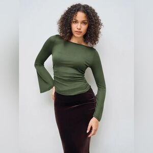 Cider Cinched Sides Flared Sleeves Top Size Medium